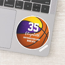 Equipe de basquetebol em ouro roxo cores meninas