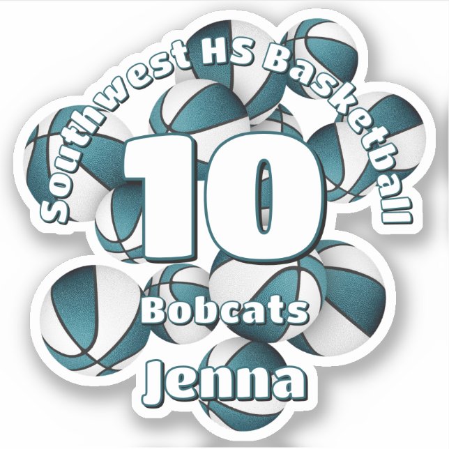 Adesivo equipe de chá colore basketball crianças esportes (Frente)