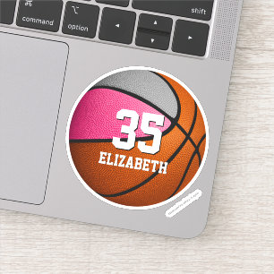 Adesivo Equipe de cinzas rosa colore basquetebol feminino