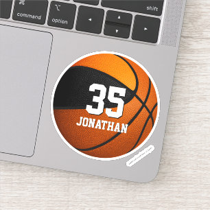Adesivo equipe de cor laranja negra cores basquetebol masc