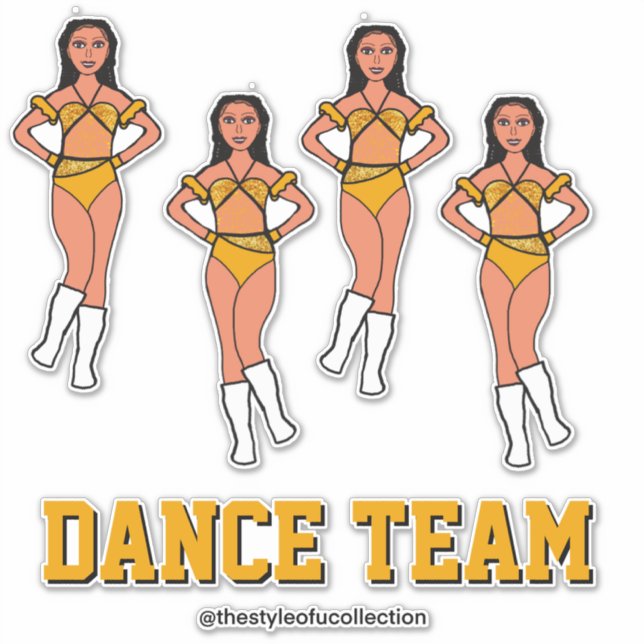 Adesivo Equipe de dança personalizada Pedras de girassol n (Frente)