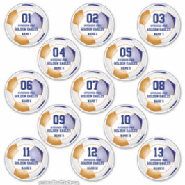 Adesivo equipe de futebol laranja azul colore presentes 13