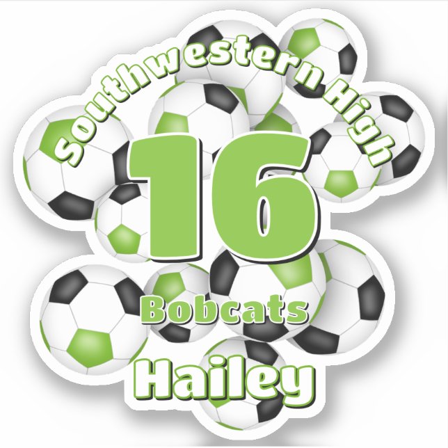 Adesivo equipe de futebol preto verde brilhante colorido m (Frente)