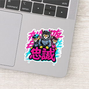 Adesivo Equipe de Gatos Japoneses Legais - Para Laptops e 
