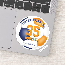 Adesivo equipe de laranja azul cor futebol masculino