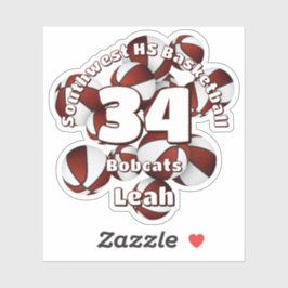 Adesivo equipe de maroon cola basketball crianças esportes