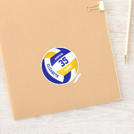 Adesivo equipe de ouro azul colorido voleibol feminino