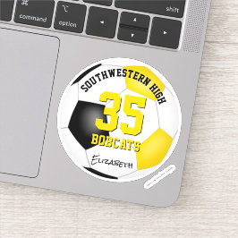 Adesivo equipe de ouro negro colorido futebol feminino