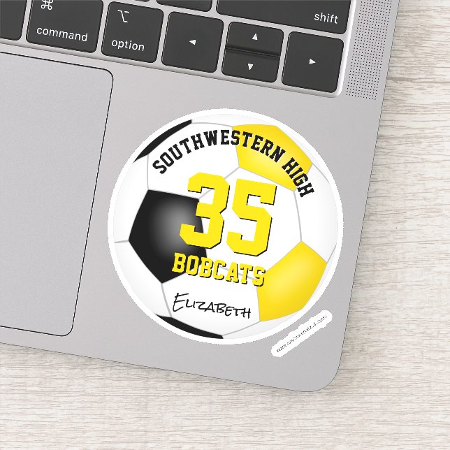 Adesivo equipe de ouro negro colorido futebol feminino (Detalhe)