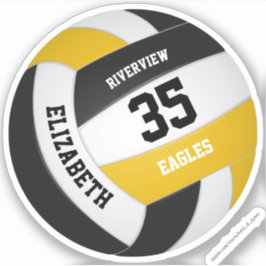 Adesivo equipe de ouro negro colorido voleibol feminino