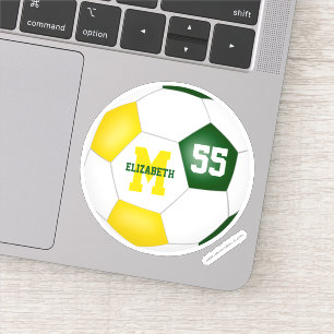Adesivo equipe de ouro verde cores futebol feminino