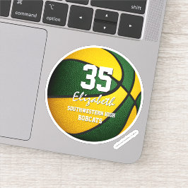Adesivo Equipe de ouro verde cores raparigas basquetebol