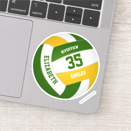 Adesivo equipe de ouro verde cores voleibol feminino