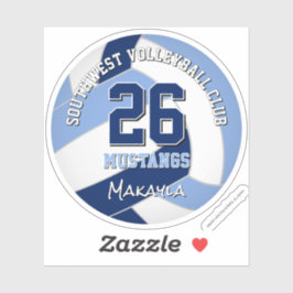 Adesivo equipe de vôlei cores crianças azul-marinho