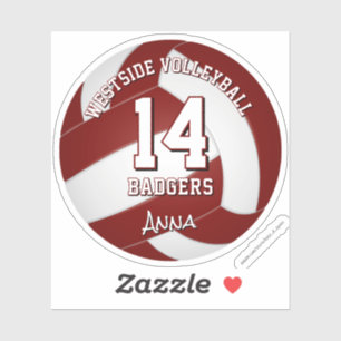 Adesivo equipe de vôlei de maroon colore nome da equipe in