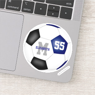 Adesivo equipe negra azul colorido futebol feminino