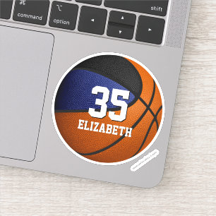 Adesivo equipe negra azul cores meninas basquetebol mascul