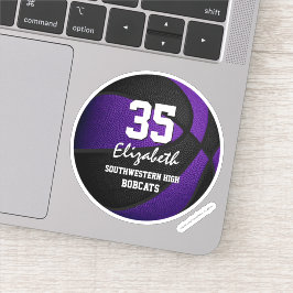 Adesivo Equipe negra de basquete roxa colorido meninos