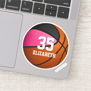 Adesivo Equipe negra rosa colorido basquetebol feminino