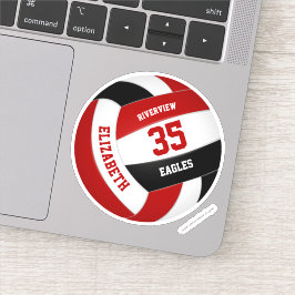 Adesivo equipe negra vermelha cores voleibol feminino