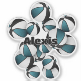 Adesivo equipe preta de teal cores basketball nome do joga