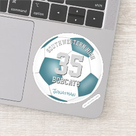 Adesivo Equipe Teal White colorido favoritos para festas d