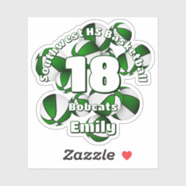 Adesivo equipe verde cores basketball crianças esporte