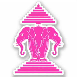 Adesivo Erawan cor-de-rosa três dirigiu o Lao do