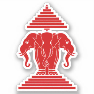 Adesivo Erawan Three Headed Elephant Lao / Laos Flag