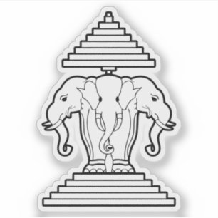 Adesivo Erawan três dirigiu o Lao do elefante/bandeira de