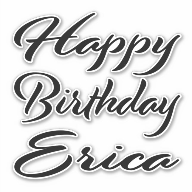 Adesivo Erica Name Vorname black Sticker Geburtstag (Frente)