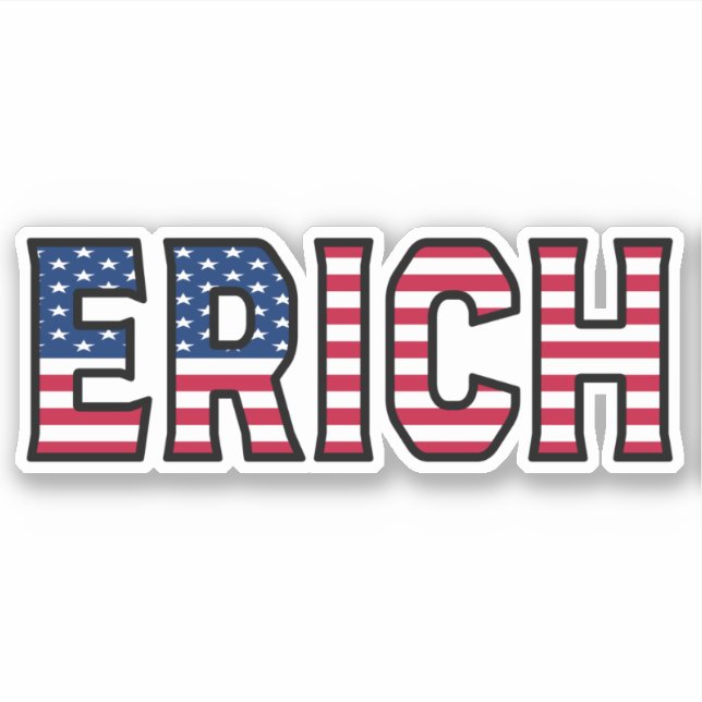 Adesivo Erich Name Vorname USA Sticker Stickerset (Frente)