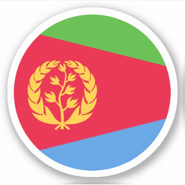 Adesivo Eritreia Flag Round Sticker (Frente)
