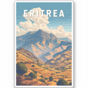 Adesivo Eritreia Illustração Viagem Art Vintage