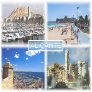 Adesivo ES Alicante - Skyline - praia de Postiguet - Expli