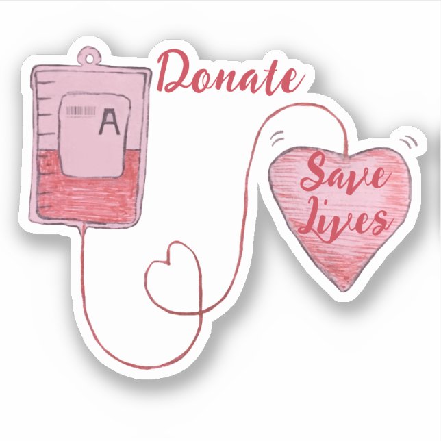 Adesivo Esboço da Campanha de Doação de Sangue (Frente)