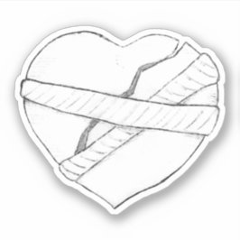 Adesivo Esboço de Consertando um Coração Quebrado