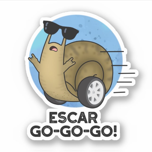 Adesivo Escar-go-go Engraçado Caracol Francês (Frente)