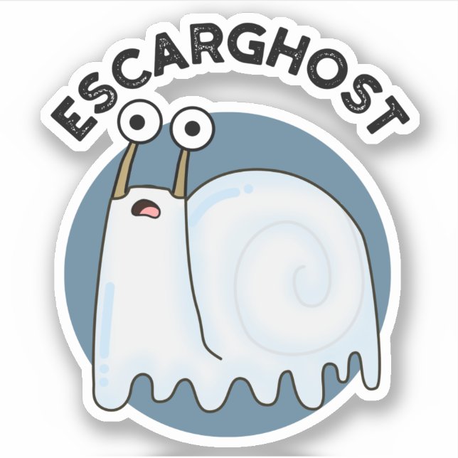 Adesivo Escarghost Funny French Ghost Snail Pun (Frente)