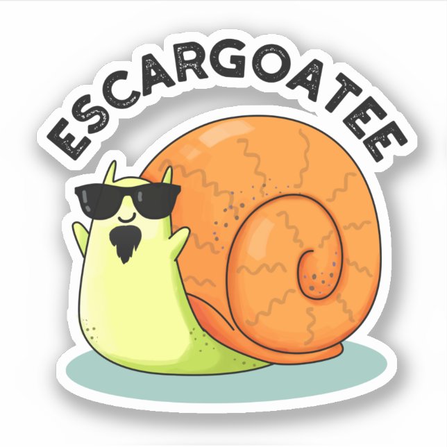 Adesivo Escargoatee Funny Snail Escargot Pun (Frente)