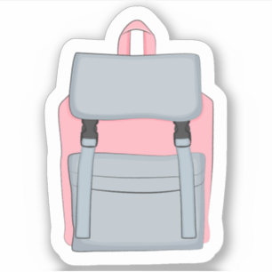 Adesivo Escola de Mochila Rosa Rosa Bonita