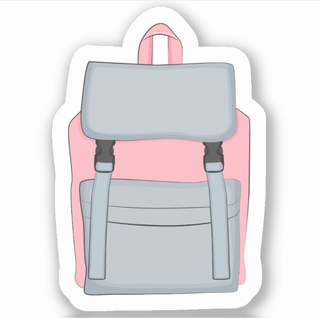 Adesivo Escola de Mochila Rosa Rosa Bonita (Frente)