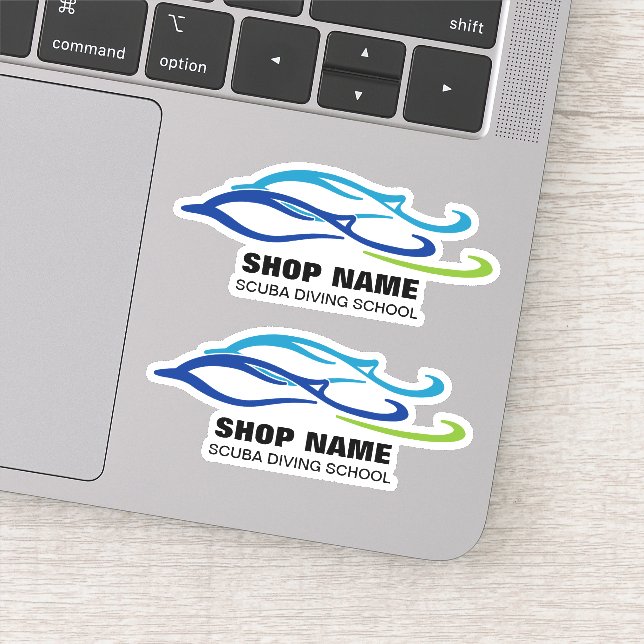 Adesivo Escola Twin Dolphins Scuba (Detalhe)