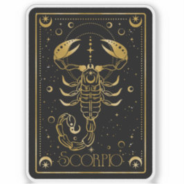 Adesivo Escorpião Astrológico Preto e Dourado Zodiac Scorp