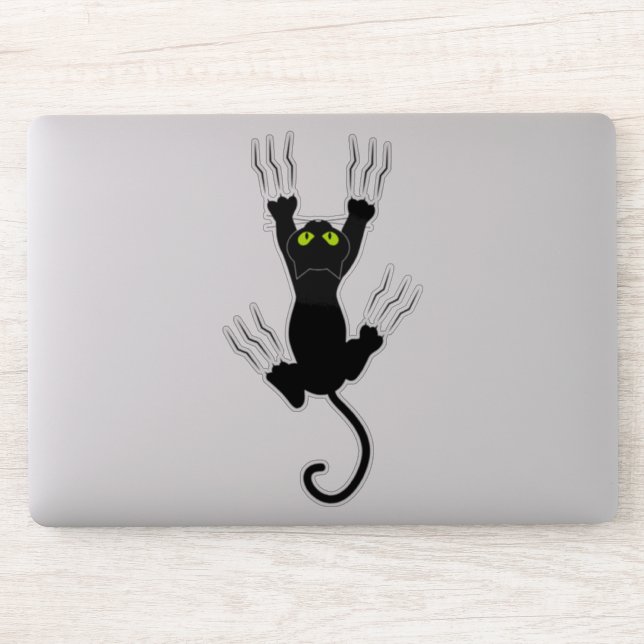 Adesivo Escravidão Engraçada De Gato Scratando Garras De P (Computador)