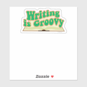 Adesivo Escrevendo É Design do Autor Retroativo do Groovy