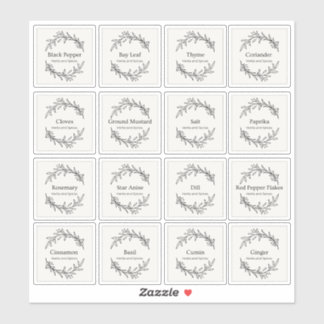 Adesivo Escrita de Especiarias de Plantas Culinárias da Co