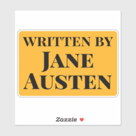 Adesivo Escrito por Jane Austen Yellow Black Serif Text