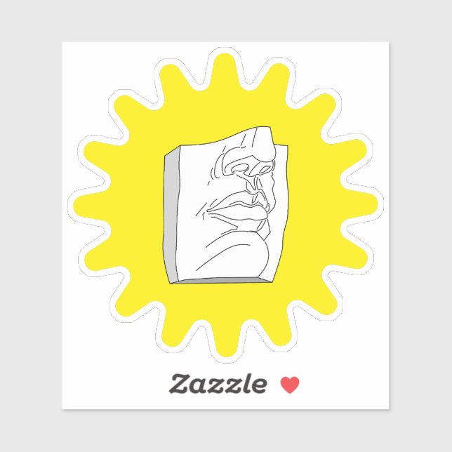 Adesivo Escultura antiga moderna. (Folha)