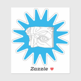 Adesivo Escultura antiga moderna.